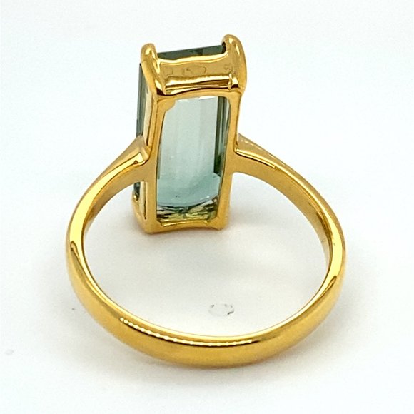 Bi Color Tourmaline 5.28ct Solid 14K Yellow Gold Ring - Picture 5 of 6